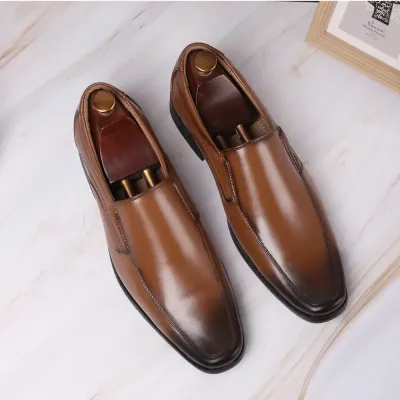 SQUARE HEAD JAPANESE MEN'S LEATHER SHOES
